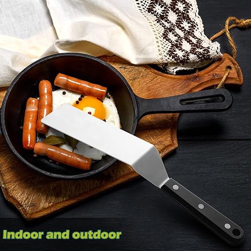 Metal Spatula Set, HaSteeL Stainless Steel Long Narrow Griddle
