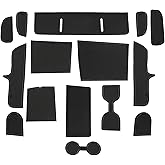 LUWU for 2025 2026 Tucson Accessories - for 2025 2026 Hyundai Tucson Limited Door Slot Mats 2025 Tucson Hybrid Cup Holder Insert Coaster Center Console Liners Mats Black Trim - 15 PCS/Sets
