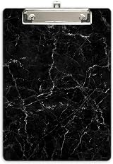 Hnogri A4 Clipboard Plastic Clipboards & Forms Holder Black Marble