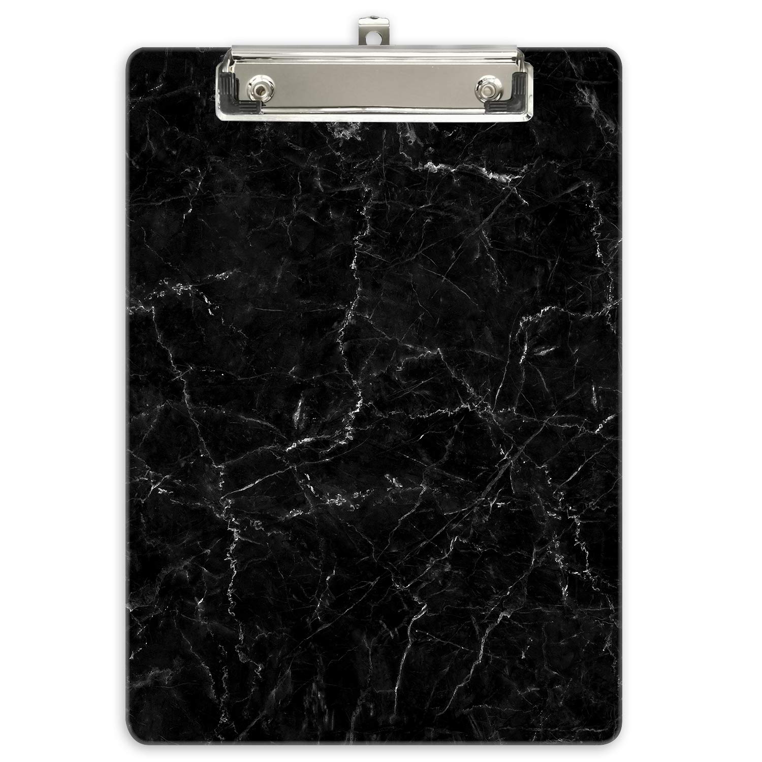 Hnogri Plastic Clipboard A4, Fashion Design A4 Letter Size Clipboards & Forms Holders for Office Supplies Lawyers,School Students and Kids, Low Profile Clip Cute Clipboard Folder, Black Co Marble — image 1