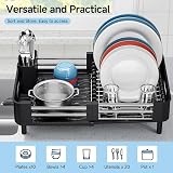 KINGRACK Extendable Dish Drainer Rack Stainless Steel Black view 2