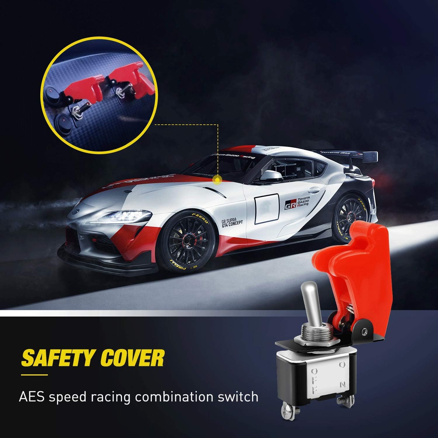 Nilight 90014E Heavy Duty Rocker Toggle Switch 12V 20A Red Cover SPST ON/Off 2Pin Car Truck Boat-5 Pack, 2 Years Warranty: Automotive