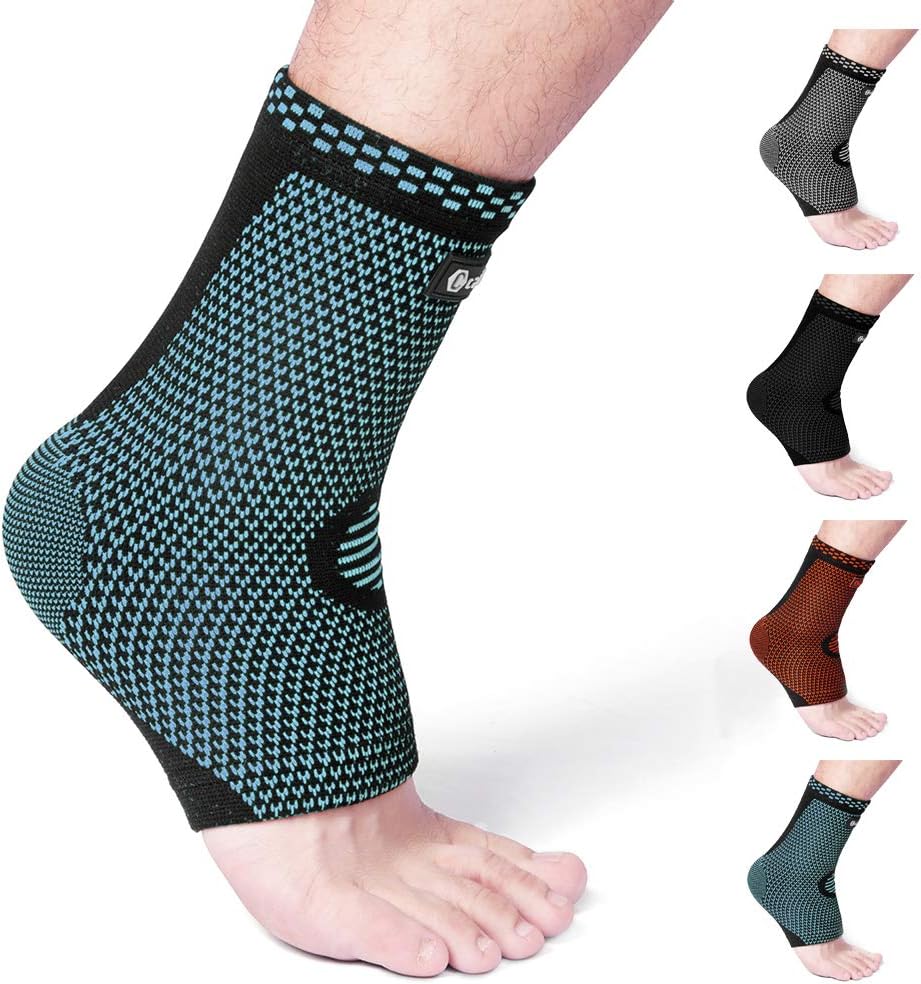 CAMBIVO 2 Pairs Ankle Brace Compression Support Sleeve for Women and Men, Plantar Fasciitis Foot Socks with Arch Support for Injury Recovery, Swelling, Heel Spurs, Achilles Tendonitis: Sports & Outdoors