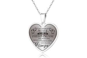 FAYERXL Best Birthday Gift for Wife from Husband - Happy Anniversary, Valentine's Day, Mother's Day Heart Pendant Necklace