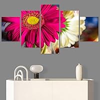 SIGNWIN 5 Panel Canvas Wall Art Modern Art Bohemian Bouquet Colorful Cool Floral Group Multicolor Photography Realism for Home Decorations Ready to Hang - 60