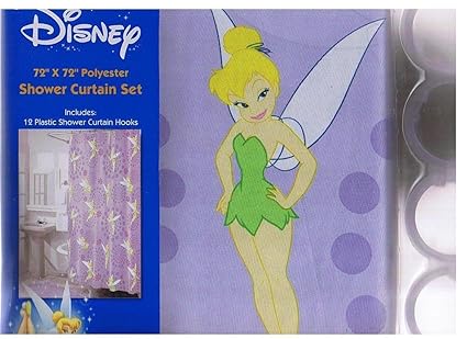 Amazon Com Disney Tinkerbell Fabric Shower Curtain 12 Rings