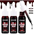 UCANBE 3PCS Halloween Dripping Fake Blood Makeup Kit Realistic Blood Drops Body Paint Washable Fake Blood Set For Zombie Vamp