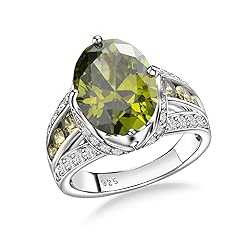 Men Silver Signet Ring with Gemstone 925 Sterling