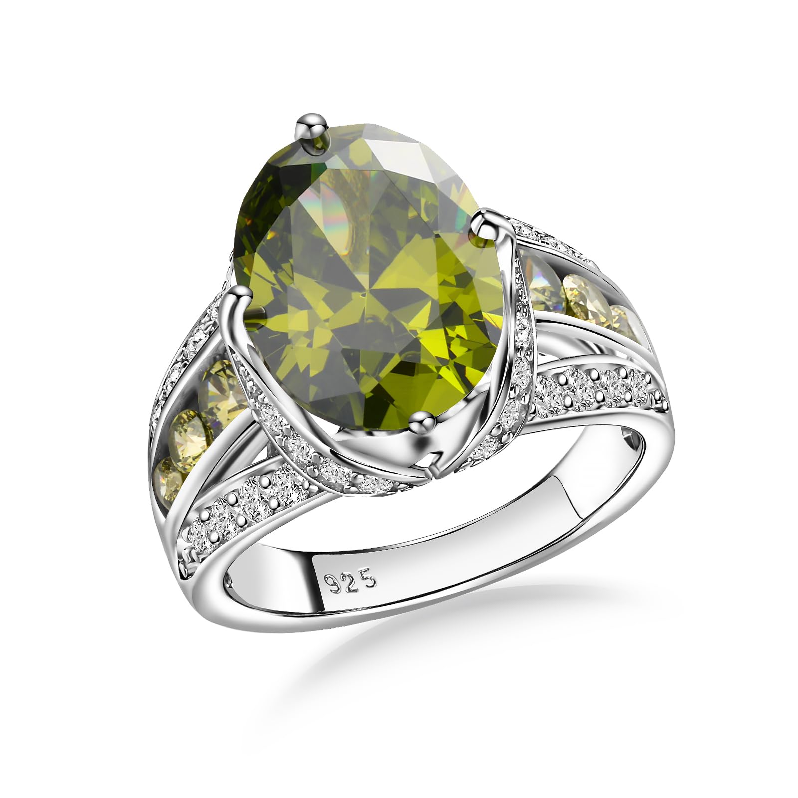 Men Silver Signet Ring with Gemstone 925 Sterling