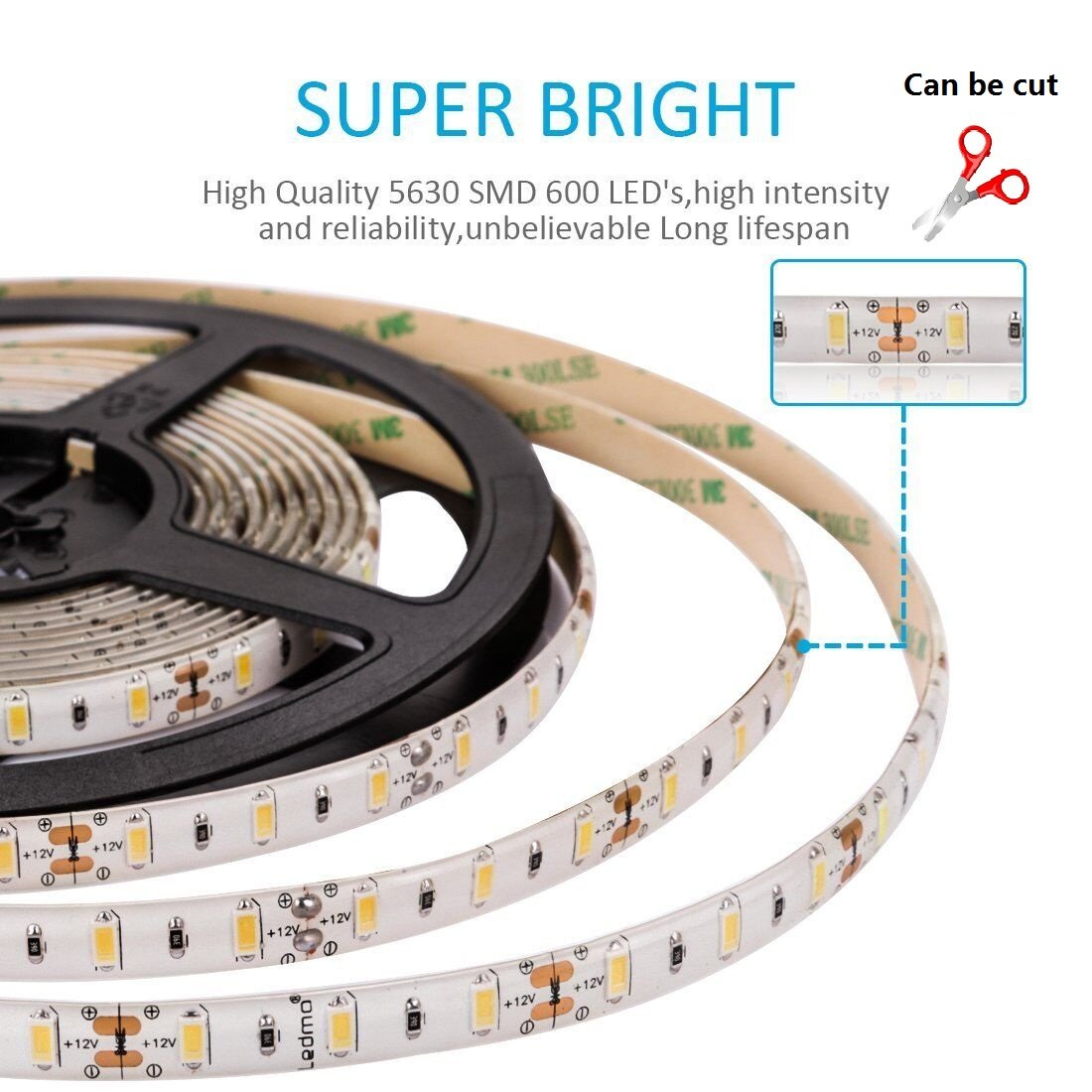 RioRand LED Strip Light waterproof Outdoor RGB Kit 150 LEDs 16.4 Feet SMD 5050 Flexible lighting