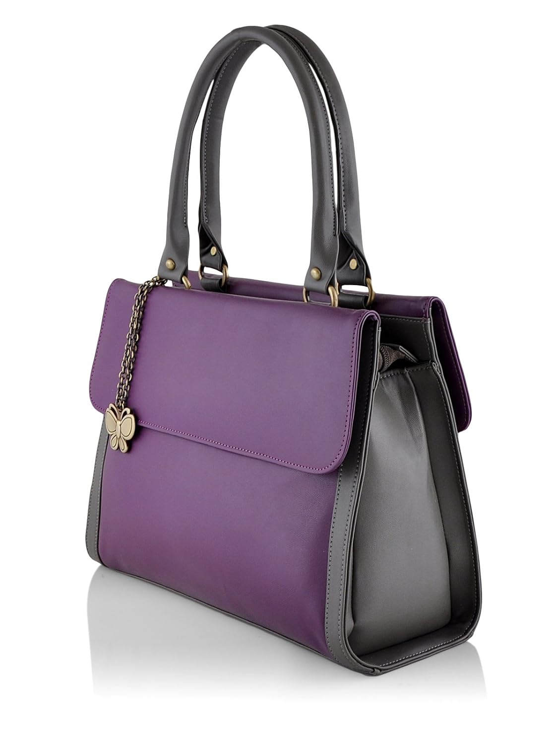 butterflies women's handbag (purple) (bns wb0104)