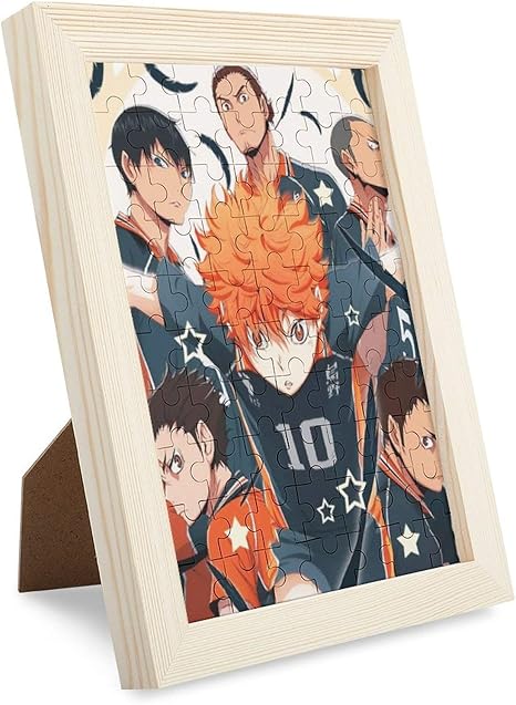 Amazon Co Jp ハイキュー 木製パズル額縁パズル 写真ホームゲームフレーム家族タイミング記念日お祝いデザインフレームデスクトップスタンド壁掛け2サイズ誕生日プレゼント縦70 Pcs ホーム キッチン