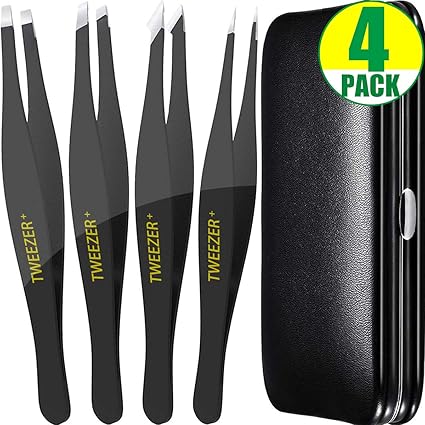 Amazon Com Eyebrow Tweezers 4 Pack 100 Professional Precision