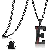 LMUWECNO Baseball Initial A-Z Letter Necklace for Men, Alphabet Jewelry Pendant, Stainless Steel letter necklace for Men Holiday Gifts Dad Husband for Him Mens Jewelry