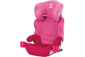 Diono Everett NXT High Back Booster Car Seat with Rigid Latch, Lightweight Slim Fit Design, 8 Years 1 Booster Seat, Pink Cotton Candy