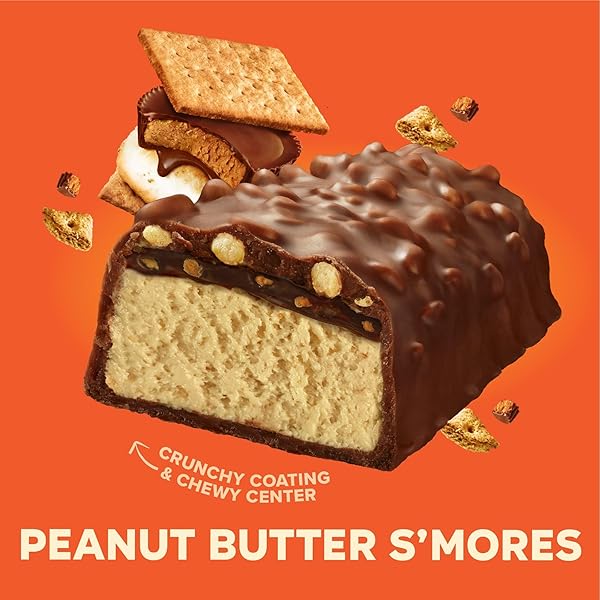 PURE PROTEIN AMMMAZE PEANUT BUTTER S’MORES BARS, 20G PROTEIN, 6G FIBER, 5G NET CARBS, NO ADDED SUGAR, HIGH PROTEIN SNACK, 12 COUNT – MEAL REPLACEMENT BAR FOR ON-THE-GO
