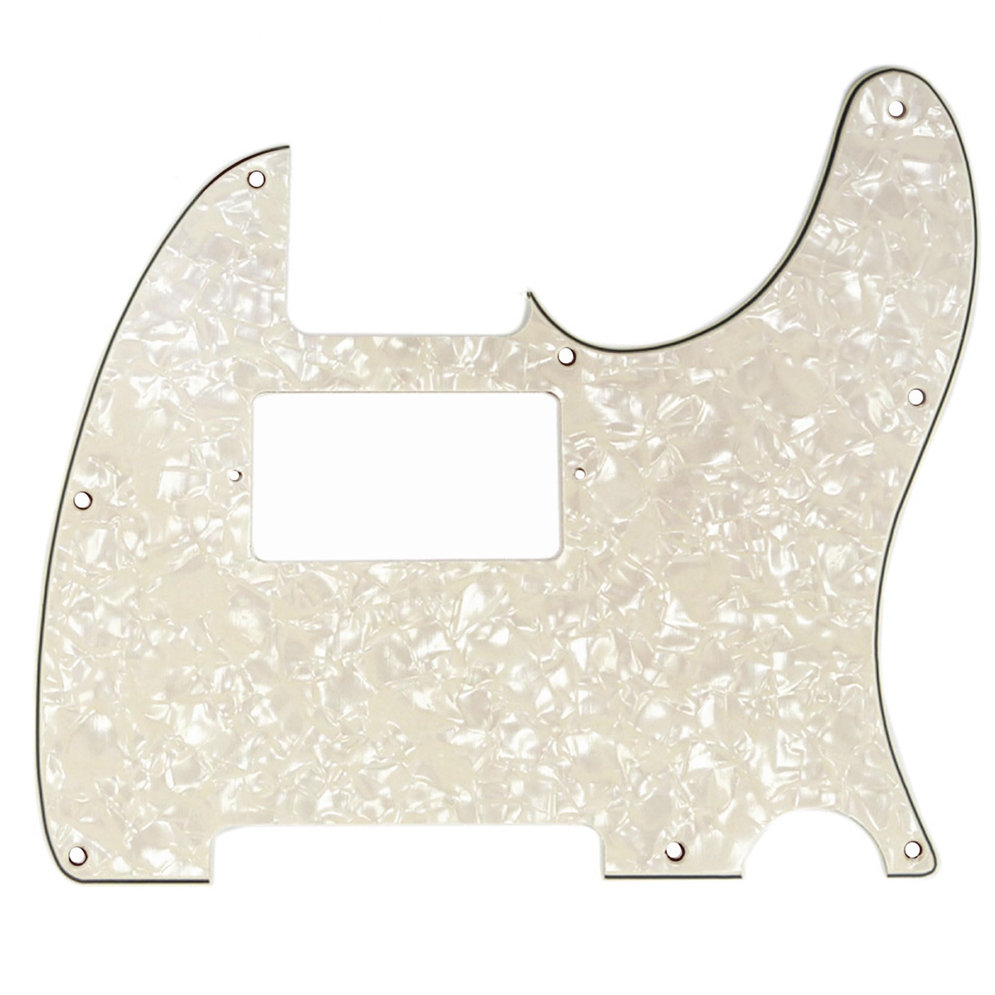 Musiclily 8 Hole Humbucker Tele Pickguard HH Scratch Plate for Fender USA/Mexican Standard Telecaster Modern Style Electric Guitar,4Ply Parchment Pearl — image 1