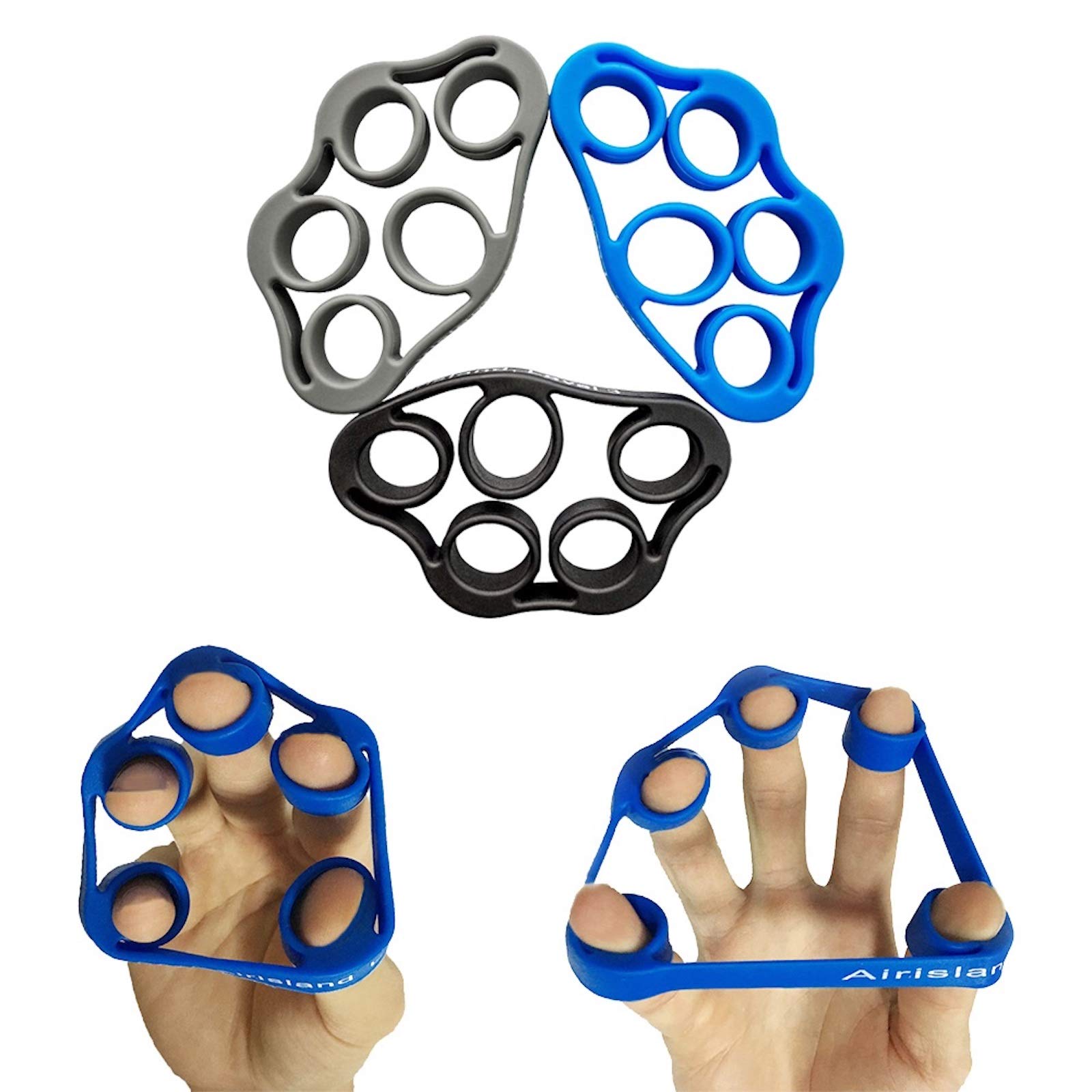 Airisland Finger Stretcher Hand Resistance Bands Hand Extensor Exerciser Finger Grip