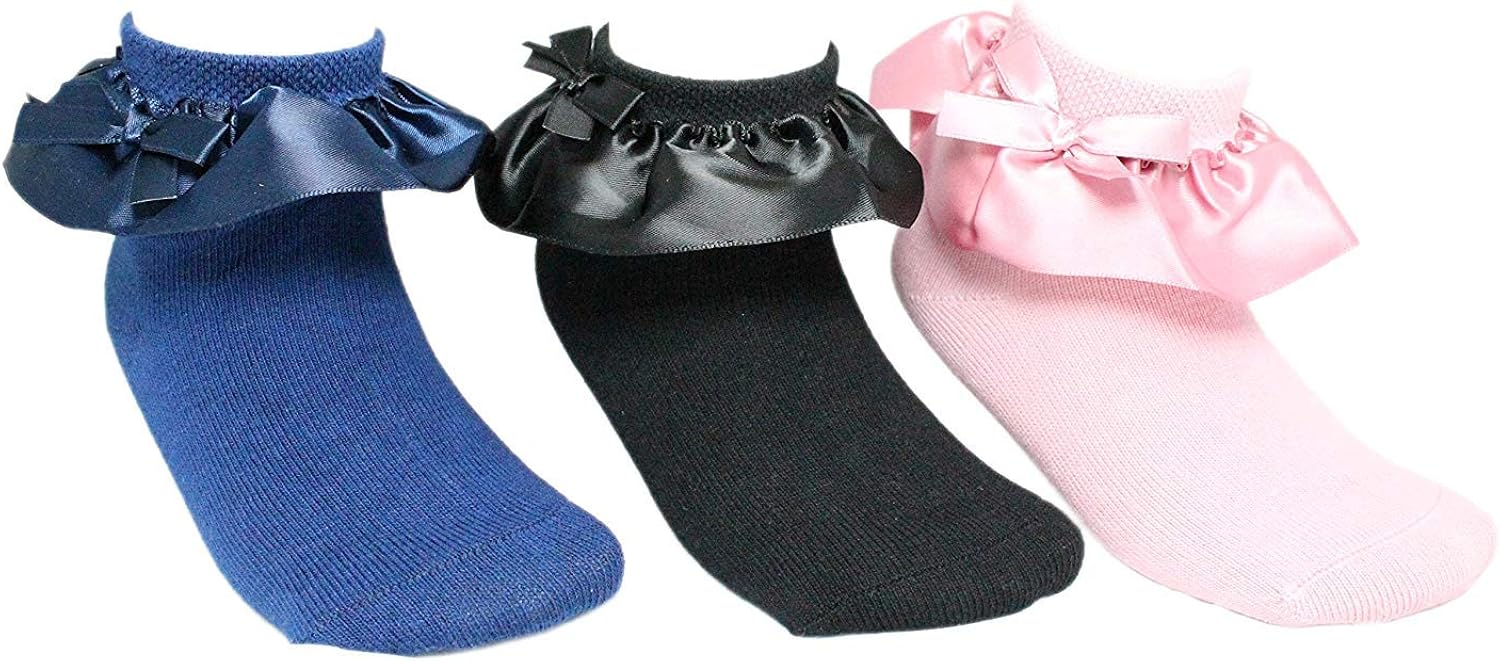 navy frilly ankle socks