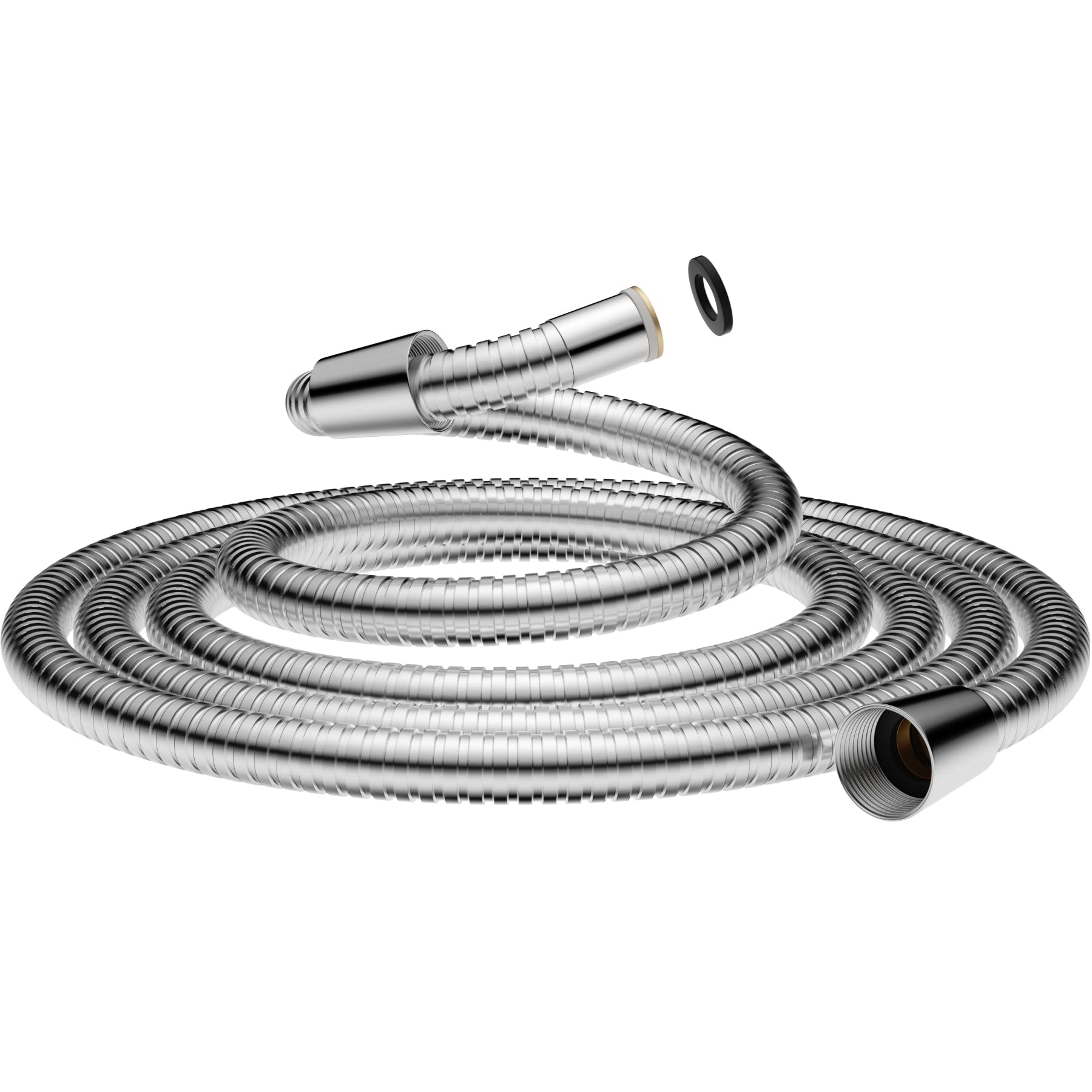 Hibbent 16mm (Outer)/10mm(Inner) Large Bore Shower Hose 2m(78") -Supper Low Water Pressure Boosting Shower Hoses with Chrome, Universal Anti-Kink and Leak-Proof (2M)