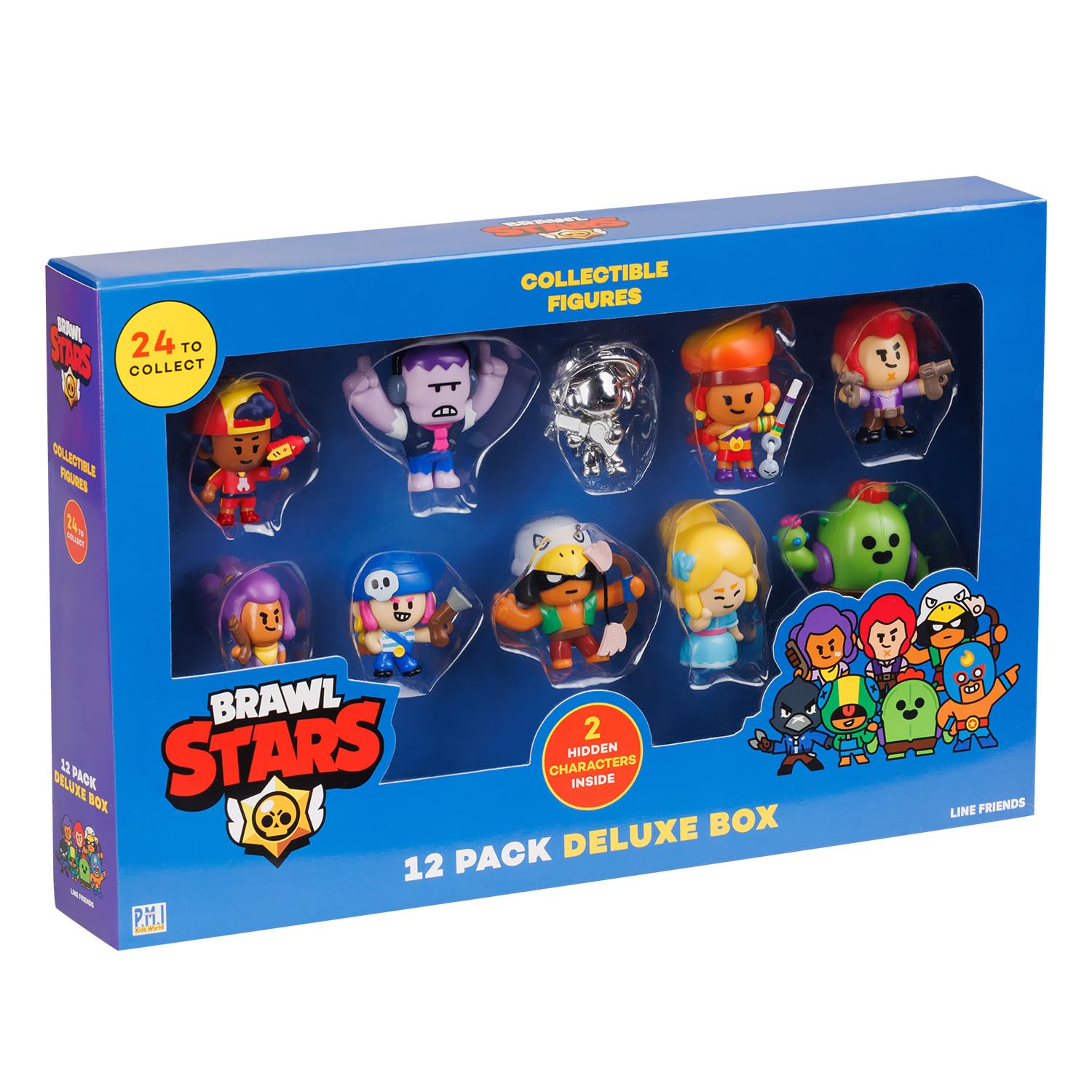 Photo 1 of P.M.I. Brawl Stars Mystery Collectible Figures | 12 of 24 Mini Figures in 1 Surprise Box | Includes True Silver & Gold Skins + 2 Hidden Rare Characters | Official Licensed Toys