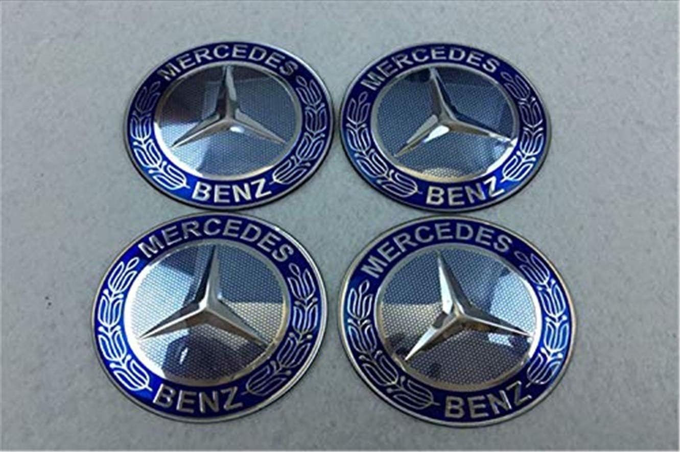 4X 65MM Auto Car Wheel Center Hub Cap Emblem Badge Decal Sticker for Mercedes-Benz Blue