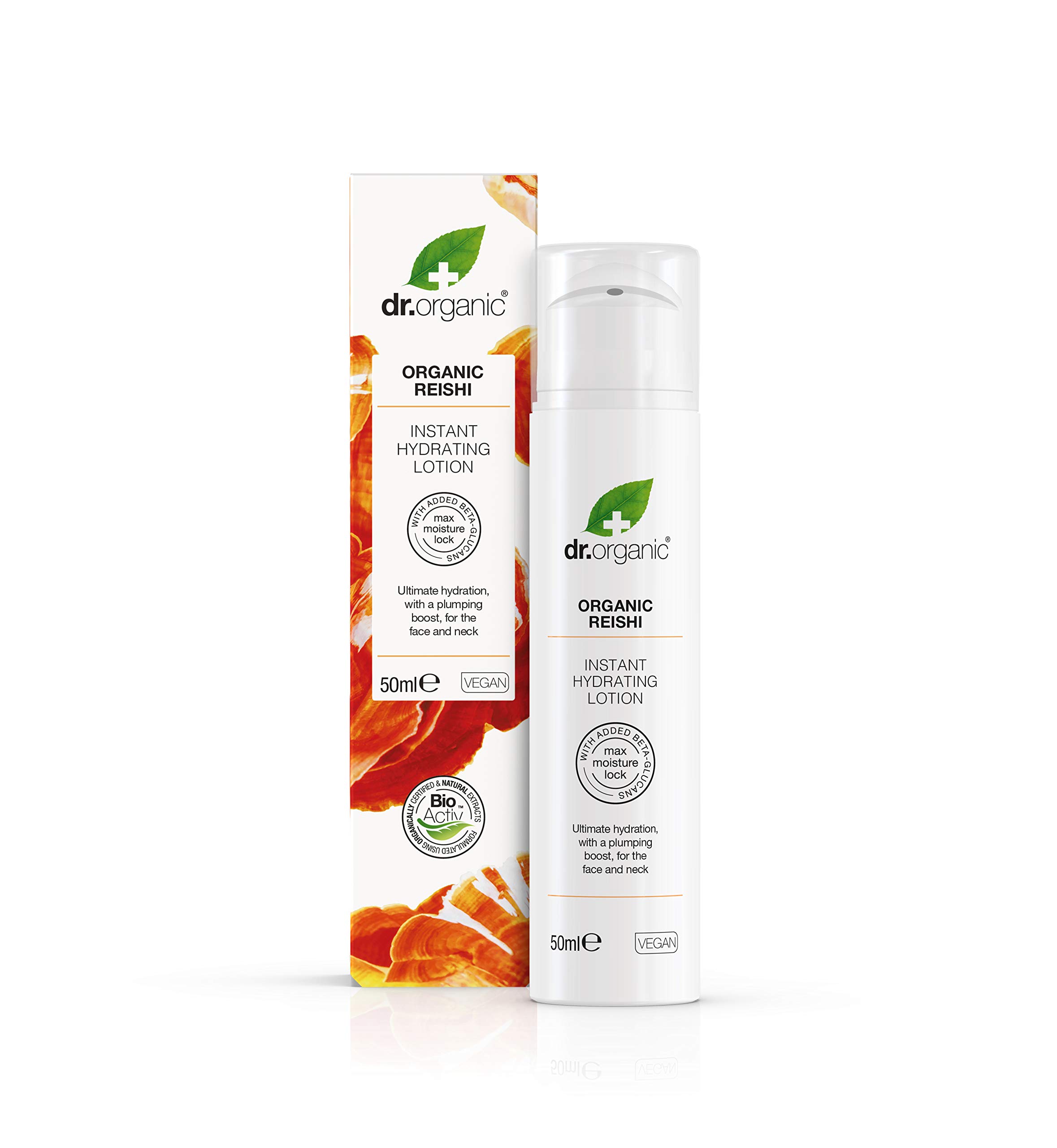 Dr Organic Reishi Instant Hydrating Lotion, Natural, Vegan, Cruelty-Free, Paraben & SLS-Free, 50ml