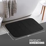 KEPLIN Memory Foam Bath Mat Ultra-Soft Non-Slip 40x60cm Black view 2