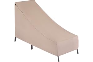 MODERN LEISURE 2934 Chalet Patio Chaise Lounge, Outdoor Cover (65 L x 28 D x 29 H inches), Khaki/Fossil Water-Resistant