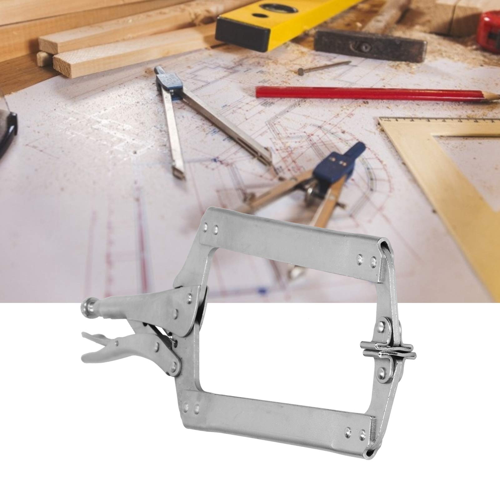 18-Inch Welding Clamps, Clamps with Maximum Opening 3.5 Inches C-clamp Locking Pliers with Jaw Adjusting Screw Welding Holding Tools for Woodworking Welding and Pocket Hole Joinery