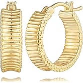 KKR Gold Hoop Earrings for Women 14K Gold Earrings for Women Unique Hoop Earring for Womens Hoops Stylish Practical and Favorable Fashion Trendy Hoops Earring for Womens 19mm