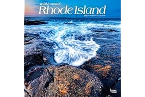 Rhode Island Wild & Scenic | 2025 12 x 24 Inch Monthly Square Wall Calendar | Plastic-Free | BrownTrout | USA United States of America Northeast Mid-Atlantic State Nature