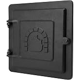 Criditpid Fireplace Cast Iron Chimney Clean Out Door, Prepared with Flanged Frame, 8 by 8 Inch, Black