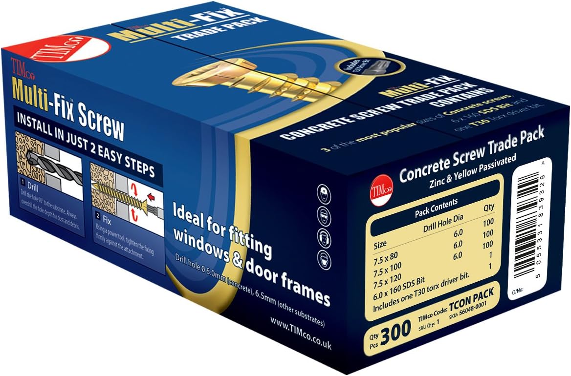 TIMCOTCONPACK Multi-Fix Screw Mixed Pack, Various Sizes