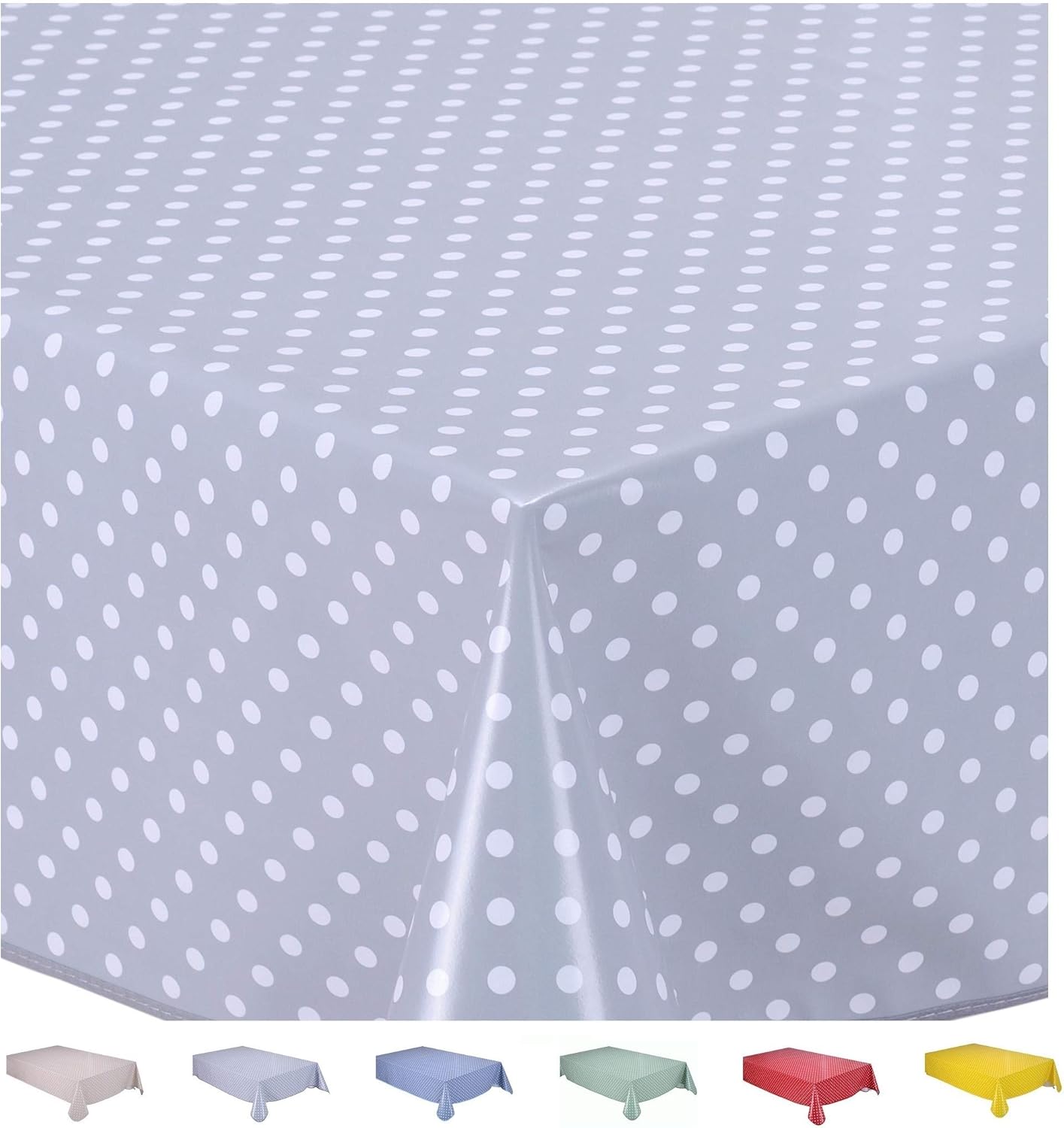 Home Direct Rectangular Oilcloth PVC Wipe Clean Tablecloth 140cm x 180cm 55×70 Small Polka Dot