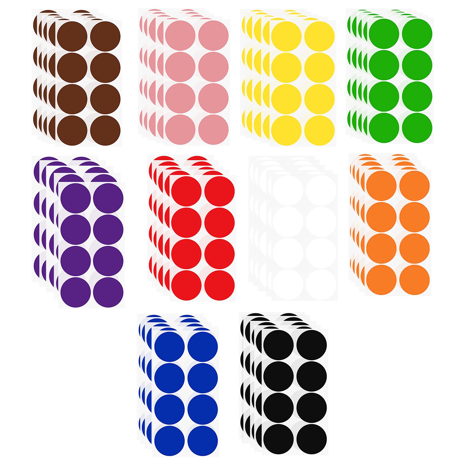 AIEX 400pcs Round Coloured Coding Sticker, 50mm/2 Inch Removable Circle Stickers Dot Labels for Classroom Office Home Classification Art DIY (10 Assorted Colors, Light Color)