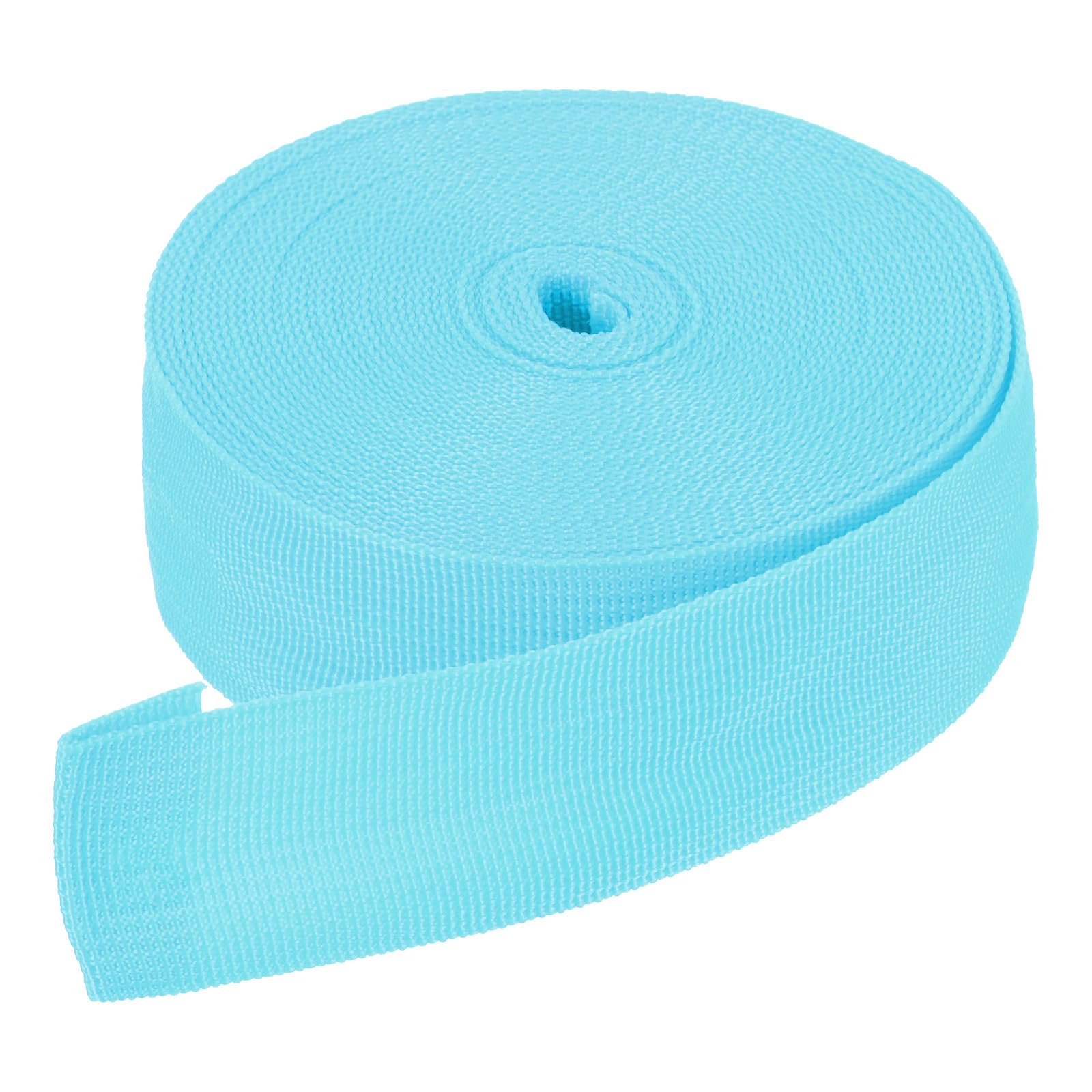 DMiotech 10 Yard x 1 1/2 Inch Width Nylon Webbing Strap Poly Flat Webbing Strapping for DIY Craft Backpack Strapping, Sewing, Outdoor Gear Repair, Light Blue
