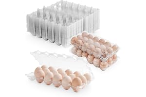 APOCHON 40 Pack Bulk Egg Cartons 18 Count, Clear Plastic Egg Cartons Cheap Bulk for Fresh Eggs, Reusable Egg Carton for Home and Farmer's Markets Display, Medium Egg Containers Egg Holder for Chicken Egg