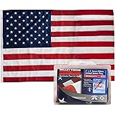 American Flag - 100% Made in the USA - 3'x5' ft &ndash; Perma-Nyl Sewn Nylon with Grommets - Sturdy, Durable, and Patriotic - Great For Gardens, Homes, Patios and Cars &ndash; By Valley Forge Flag