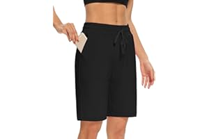 DIBAOLONG Womens Yoga Shorts Loose Comfy Drawstring Lounge Bermuda Shorts with 3 Pockets