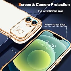 Hython for iPhone 12 Case Cute Curly Wave Frame