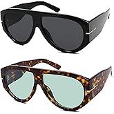 HERJOUR Oversized Retro Aviator Sunglasses Womens Mens 70s Classic Vintage Sun Glasses AR82227