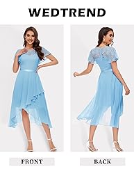 Wedtrend Light Blue HOCO Dress 2023 Midi Wedding