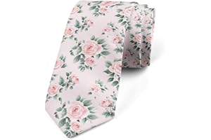 Retro Flowers Men's Tie Vintage Daisy Rose Romantic Fashion Novelty Necktie for Party Wedding Holiday