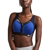 Champion Women's Sports Bra, Motion Control Zip High-impact Sports Bra, Wirefree Bra for Women
