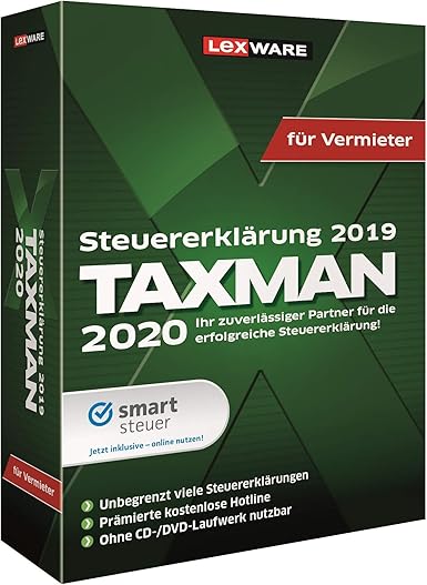Lexware Taxman Fur Das Steuerjahr 19 Minibox Ubersichtliche Steuererklarungs Software Fur Vermieter Amazon De Software