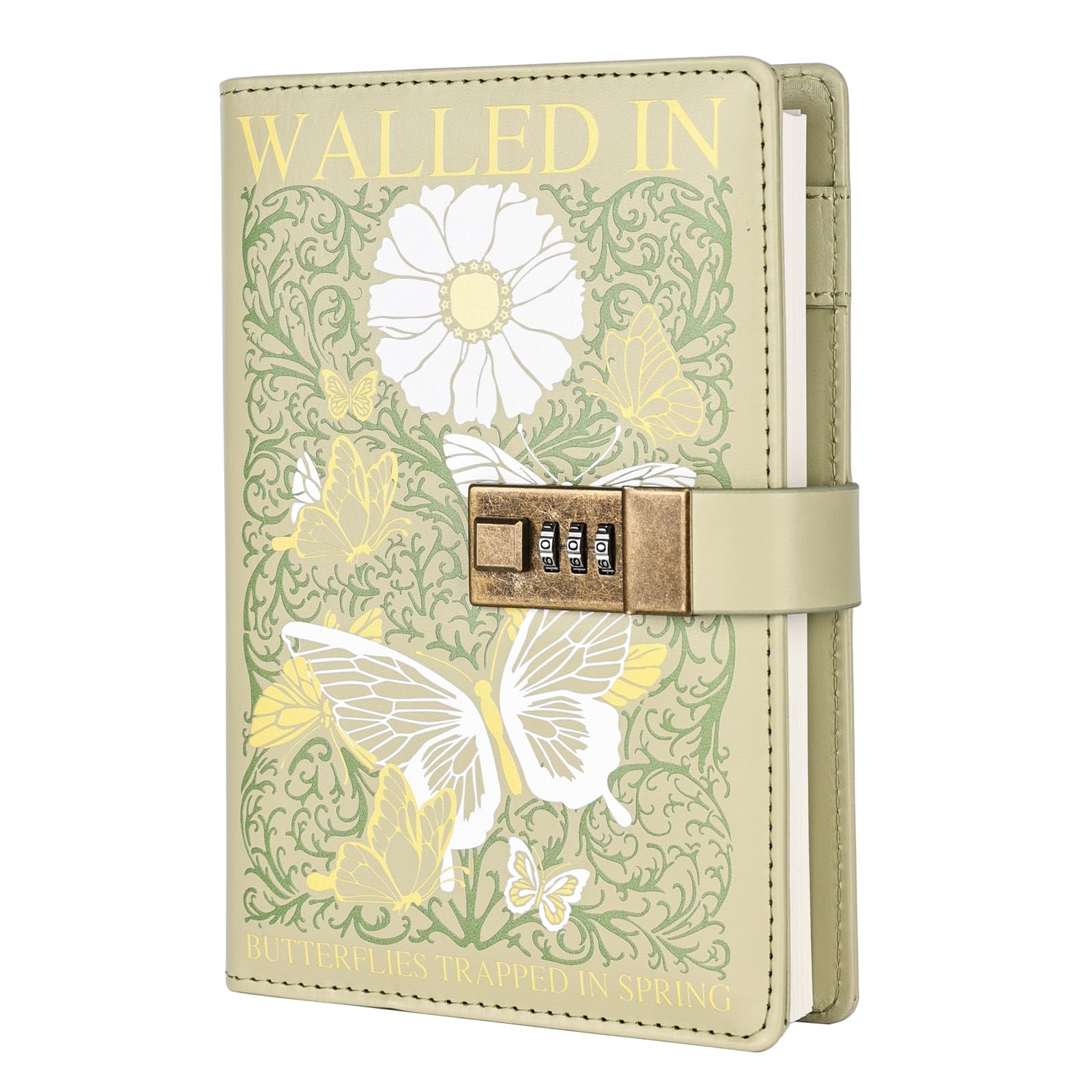 NectaRoy Locked Diary, B6 Literary Codebook, PU Leather Notebook with Combination Lock, Vintage Travel Journal with Gift Box Packing