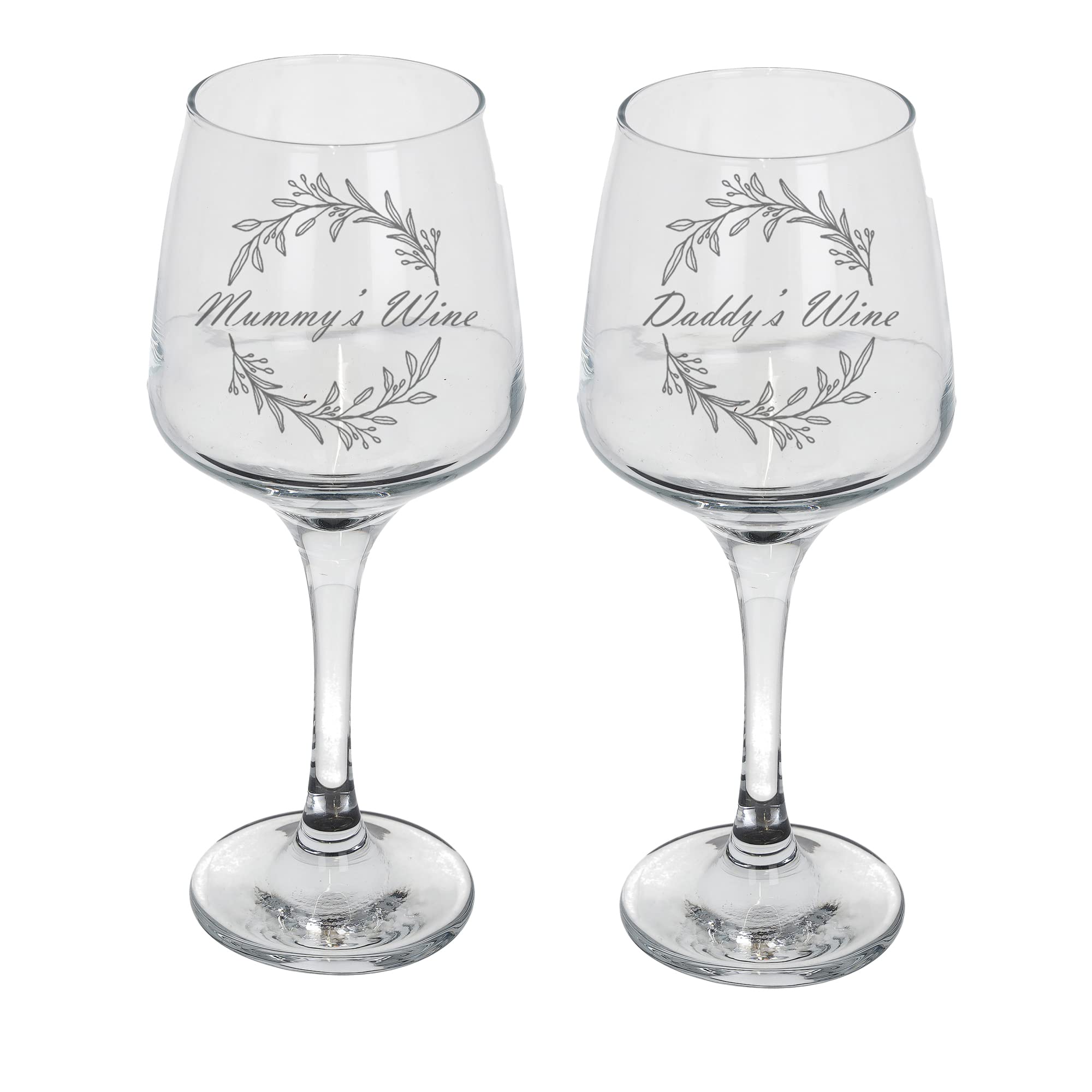 Mummy's Wine Daddy's Wine Glass Gift Set Engraved Wine Glass Set for Mum And Dad Mothers Gifts Fathers Gifts Wine Gifts for Mum And Dad Wine Glass Novelty Engraved Mummy's Wine Daddy's Wine Gift Set