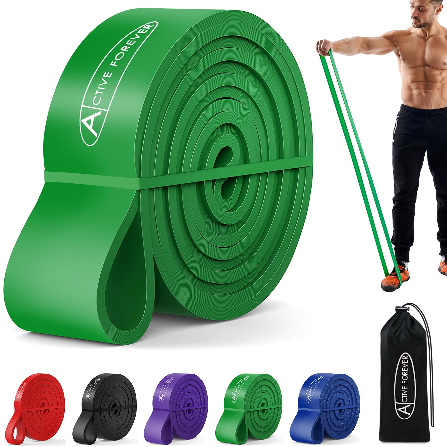 ACTIVE FOREVER Resistance Band,Pull up Assist Band,Fitness Band,Suitable for Boosting Strength,Yoga, Exercise(Green)