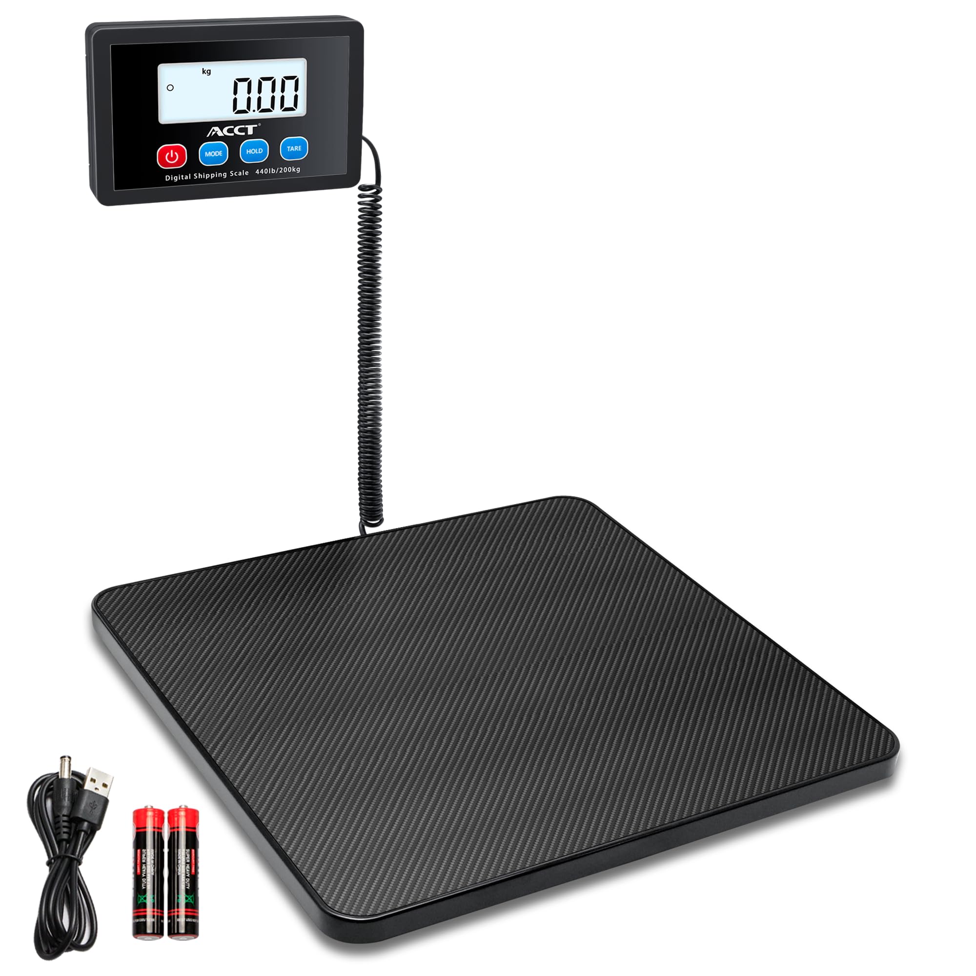 ACCT Postage Scale 440lb, Mail scale, Digital Postal Scale with hold/tare function, Auto-off，Shipping scale for packages/small business/luggage/office